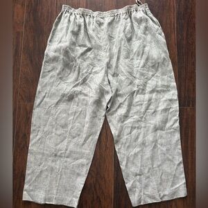 Eskandar Linen cropped pants sz 1 sage green